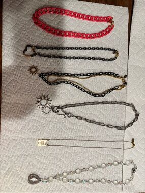 Bold Pink Chain-Link Necklace with Gold Accents